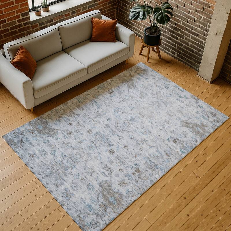 Machine Washable Indoor/ Outdoor Traditional Chelsea Chantille Rug