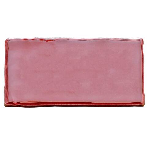 The Tile Life Diana Garnet 3" x 6" Ceramic High Gloss Wall Tile Maroon
