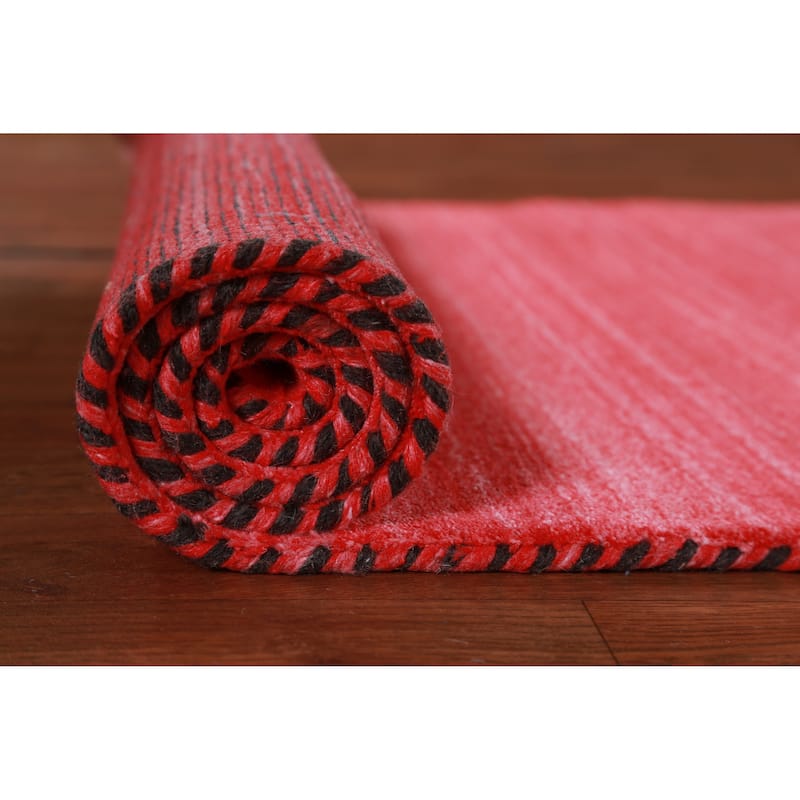 Hand Knotted Oriental 100% Wool Carpet Tribal Animal Pictorial Red Gabbeh Runner Rug - 10' 0'' X 2' 7''