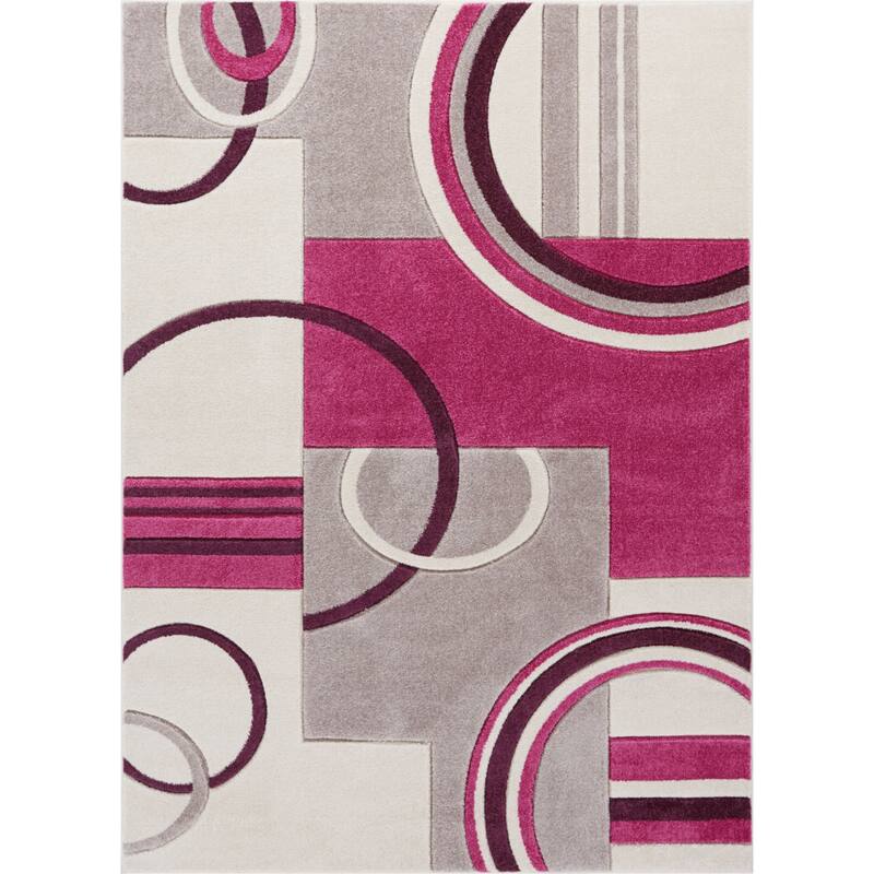 Well Woven Modern Geometric Arcs Shapes Area Rug 5'3 x 7'3