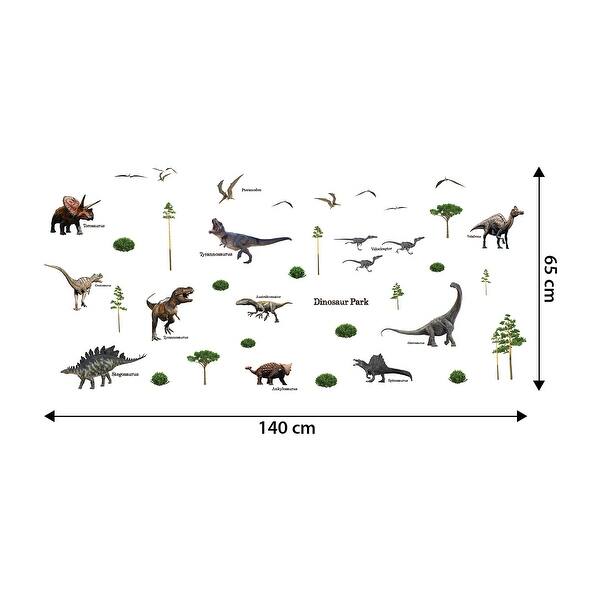 dimension image slide 1 of 2, Walplus Dinosaur Park Children Wall Sticker DIY Art Nursery Room Decal