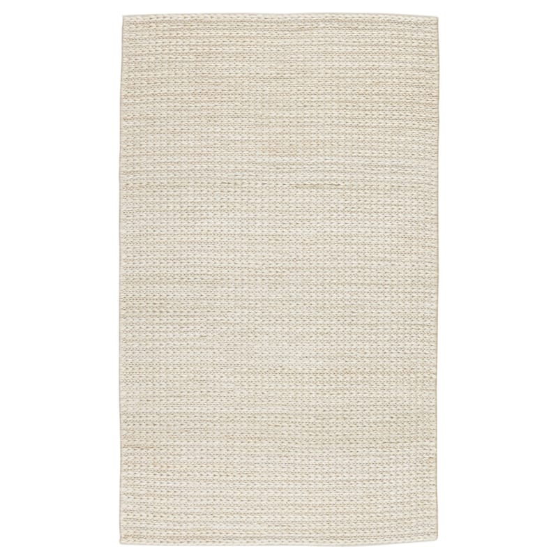 Cyanic Natural Solid Area Rug - 5' x 8' - White - Rectangle