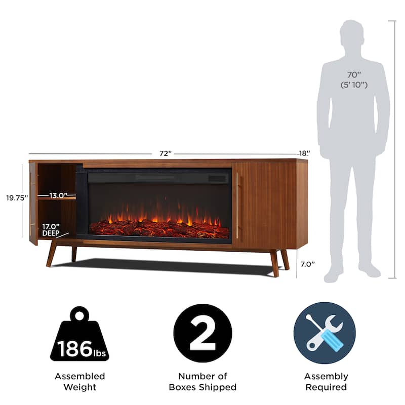 Morris Electric 72" Fireplace TV Stand by Real Flame