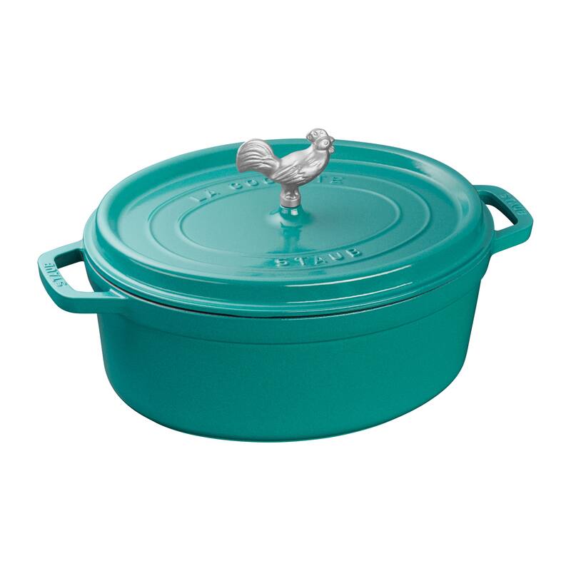 STAUB Cast Iron 5.75-qt Coq au Vin Cocotte - Turquoise