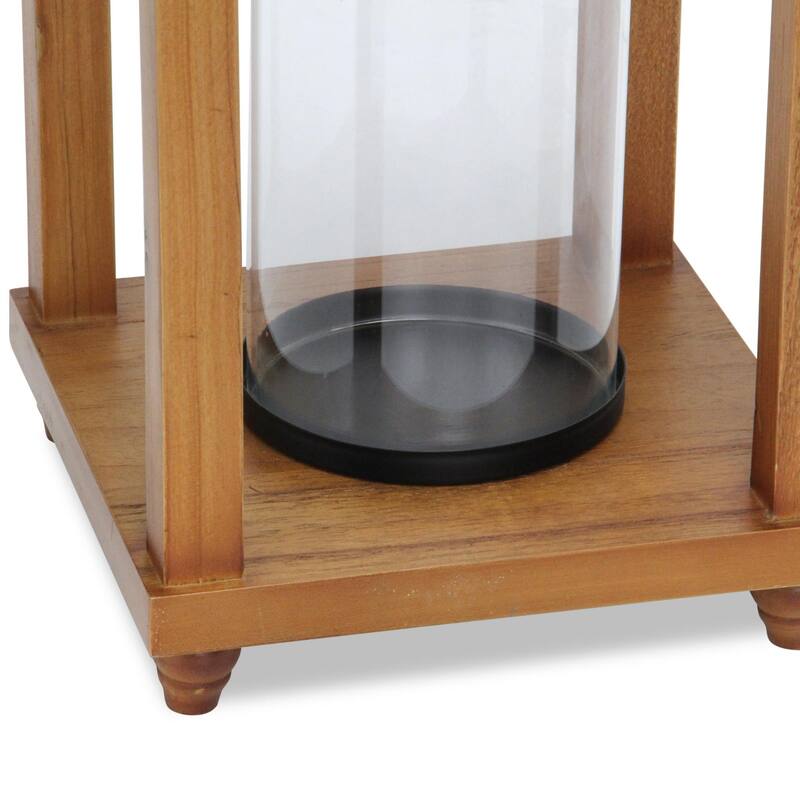 Large Open Side Candle Lantern with Glass Insert - 24"