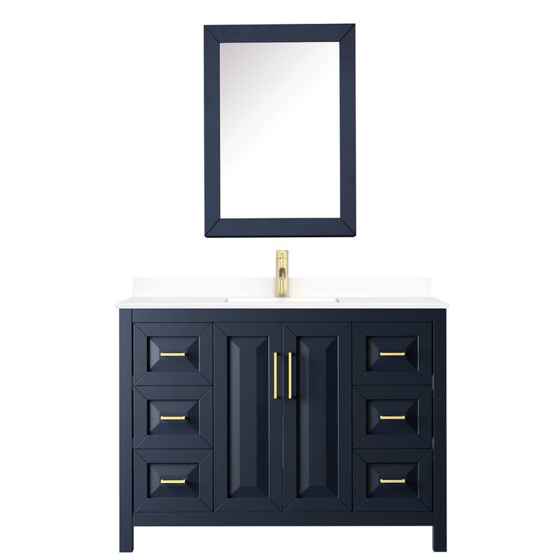 Daria 48 Inch Single Vanity, Cultured Marble Top, Medicine Cabinet