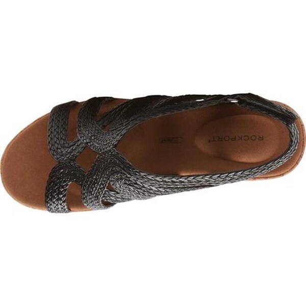 rockport briah wedge sandal black
