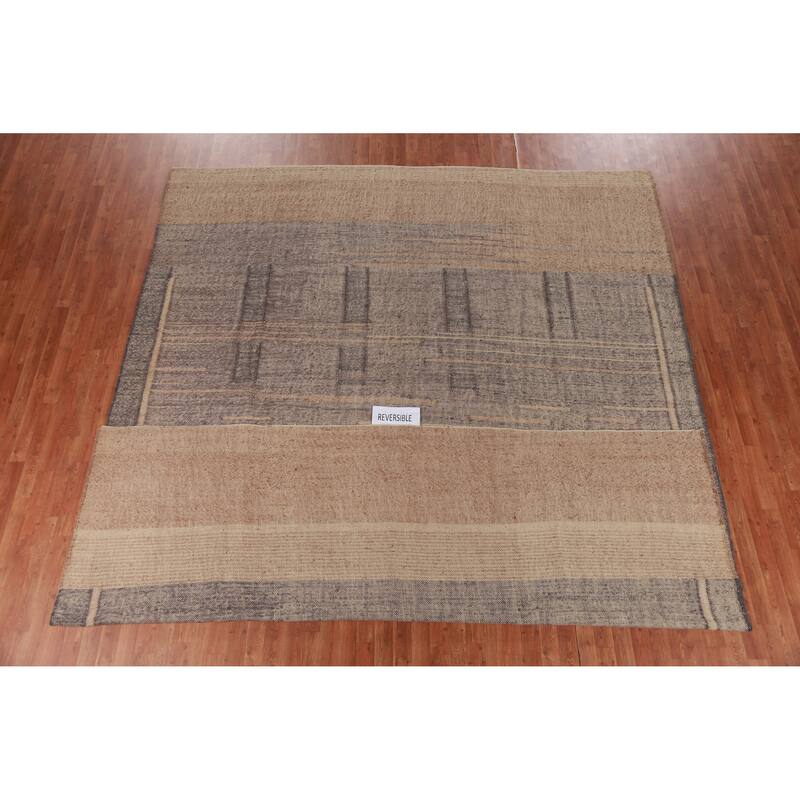 Hand Woven Oriental 100% Jute Carpet Southwestern Modern Purples Kilim Area Rug - 13' 1'' X 10' 6''