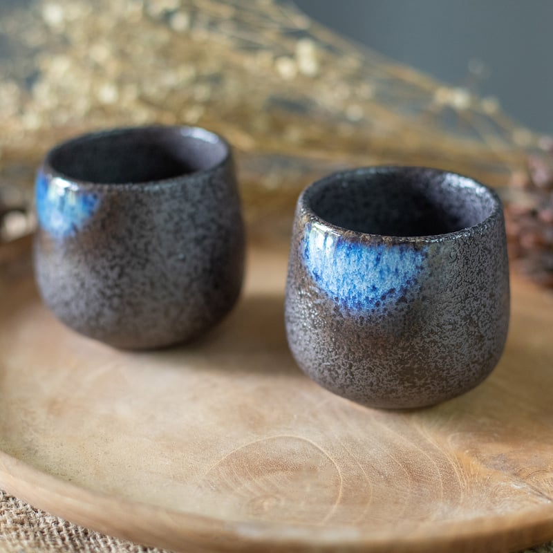 Novica Handmade Bohemian Satisfaction Ceramic Cups (Pair)