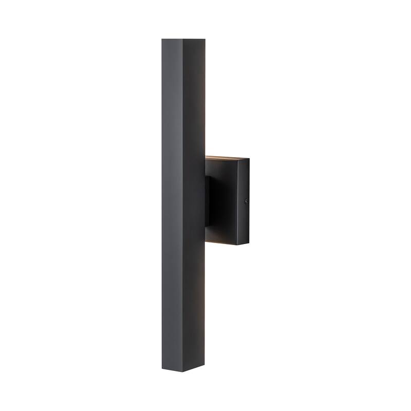 Rennnsan 20 in. Modern Simple Black Aluminum Linear Dimmable LED Outdoor Wall Sconce - 4.7 in. W x 20 in. H