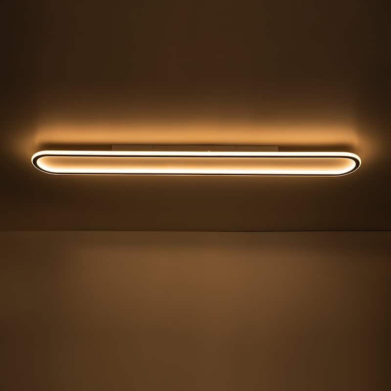 Contemporary Linear Oval LED Semi Flush Mount - 39in 3000K
