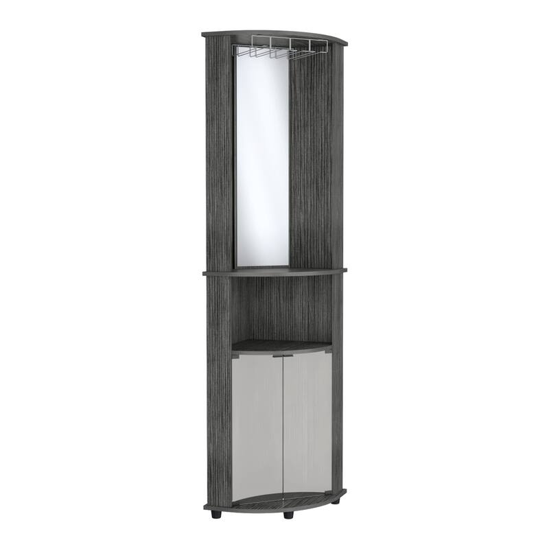 Chicago Corner Mirror Bar Glass Door Cabinet