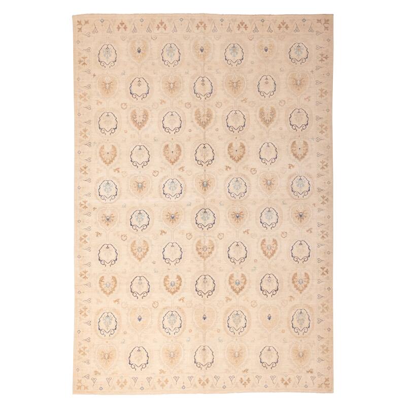 ECARPETGALLERY Hand-knotted Signature Collection Ivory Wool Rug - 9'11 x 14'1