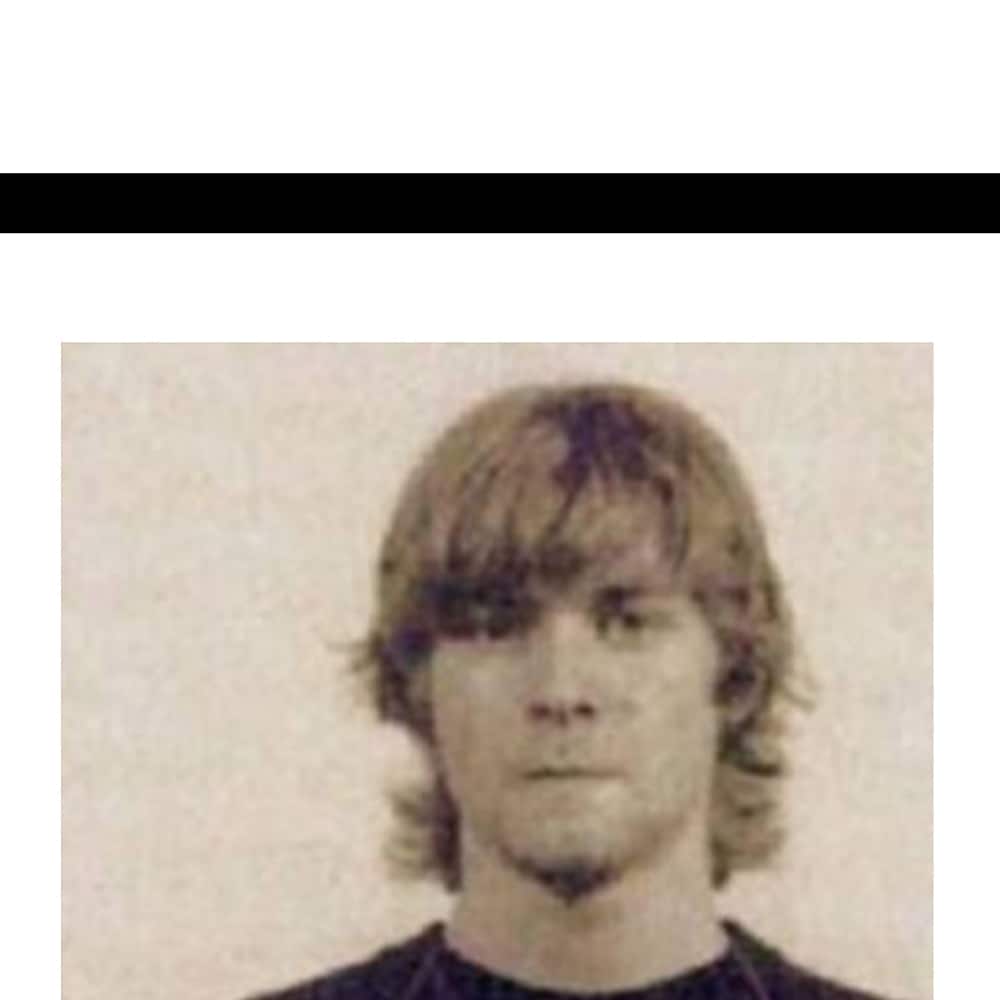 Kurt Cobain 1986 Mugshot 14x18 Framed Print Black On Sale Bed