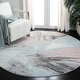 preview thumbnail 26 of 39, SAFAVIEH Glacier Latrina Modern Abstract Rug 3' Round - Pink/Blue - Round