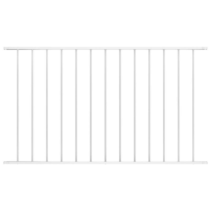 vidaXL Fence Panel Powder-coated Steel - 66.9" x 29.5"/ 1 - White