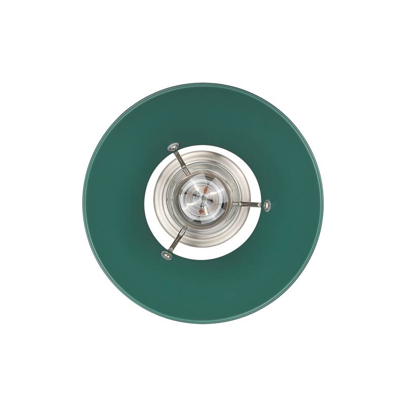 Yep by Golden Lighting Orwell 1-light 8in Pendant in Pewter and Pine Green shade - Small Pendant - 7"