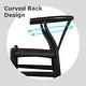 preview thumbnail 41 of 47, Woven Wood Armchair with Arms Open Y Back Mid Century Modern Office Dining Chairs Black Seat Kitchen Bedroom Organic Rattan