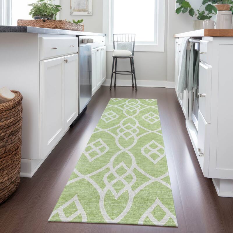 Machine Washable Indoor/ Outdoor Chantille Modern Trellis Rug