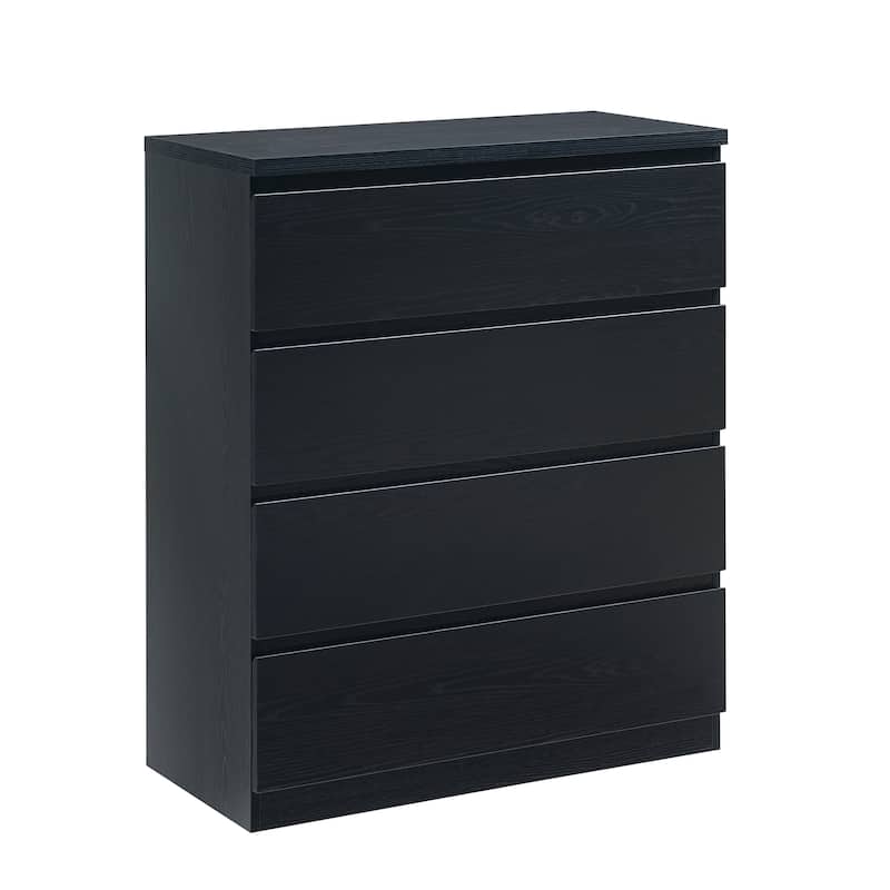 31.5" Modern Black Dresser‌ – 4-Drawer Handle-Free Storage Chest for Bedroom & Living Room.