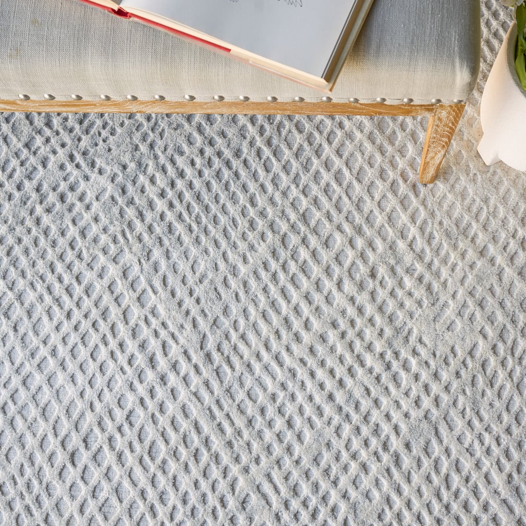 EXQUISITE RUGS Crescendo Hand-loomed Bamboo Silk White Area Rug.