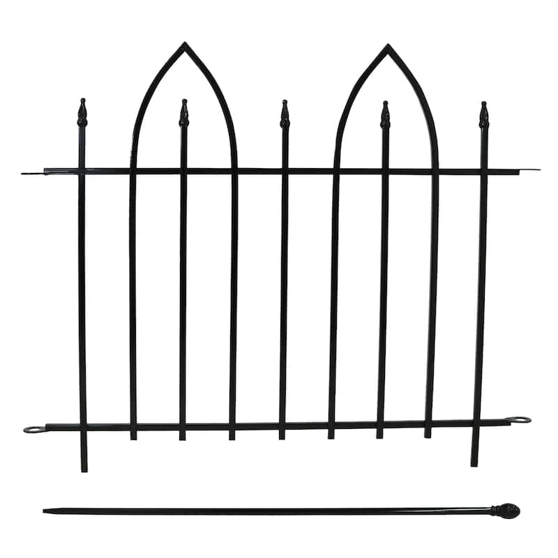 Sunnydaze Gothic Arch Garden Border Fence - 2-Piece