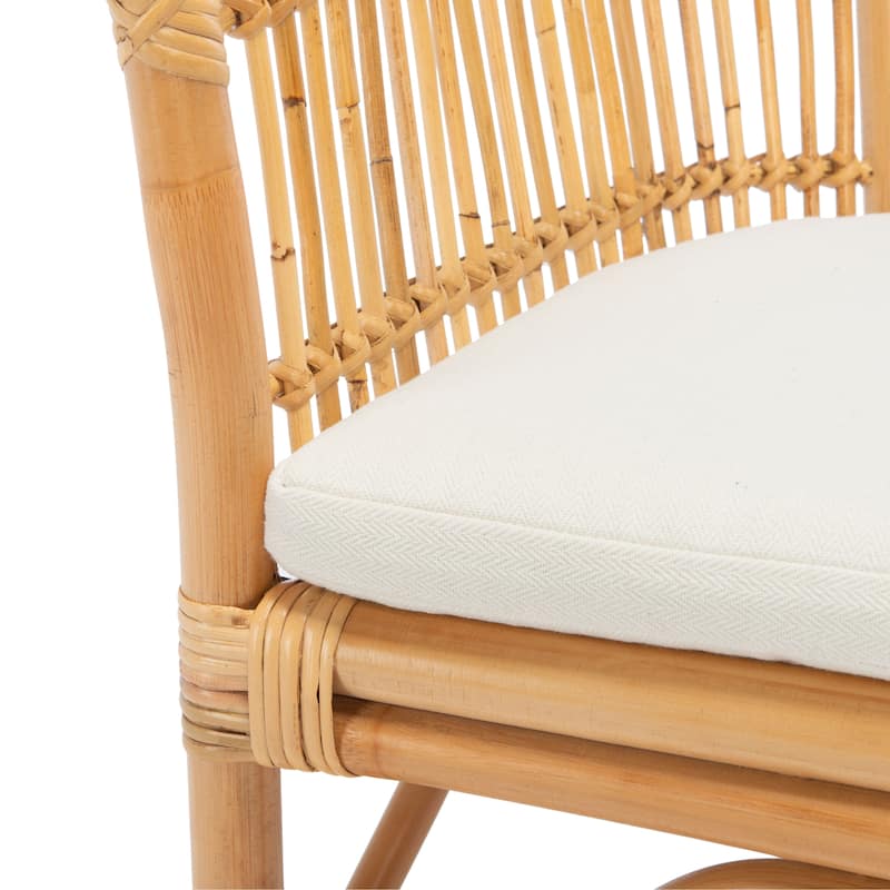 SAFAVIEH Sula Natural Rattan Accent Chair - 22.6" W x 24" L x 30.7" H - 23Wx24Dx31H