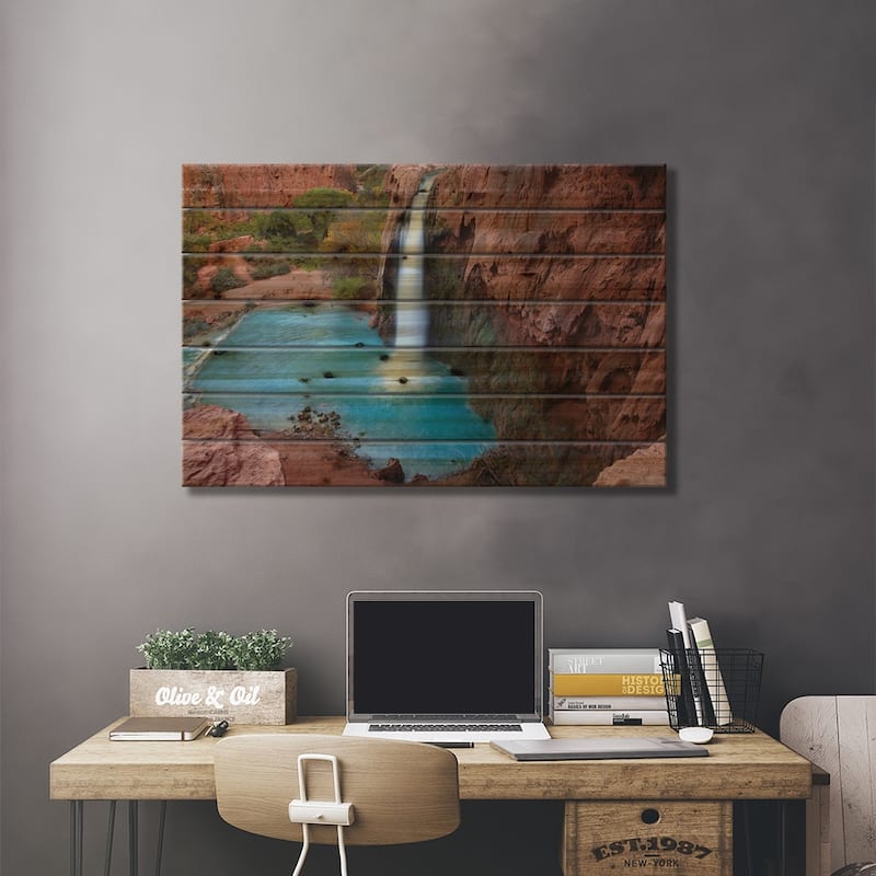 Havasu Falls, Grand Canyon, Arizona VII Print On Wood by Tim Fitzharris - Multi-Color