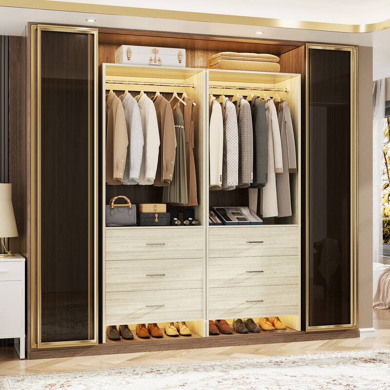 Set of 2/4 Closet Organizer System with Wood Drawers
