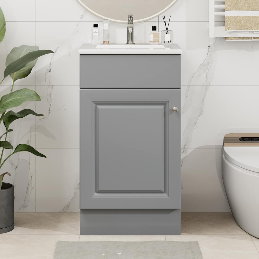 Christopher Knight Home - Ethan 18" Bathroom MDF Vanity with Sink and Storage Cabinet
