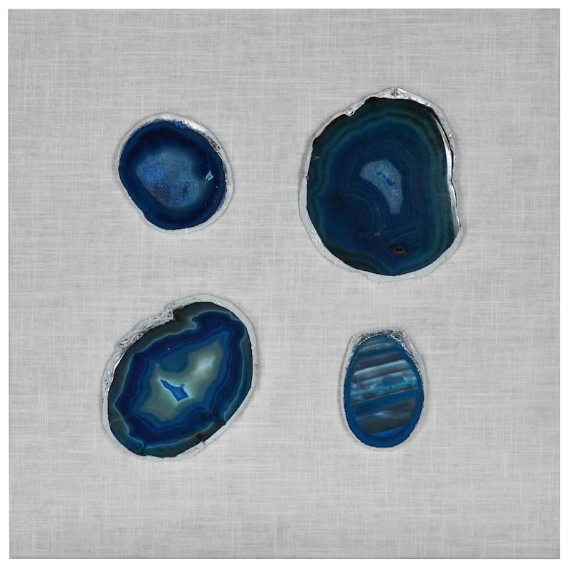 HUJI 4-Pieces Agate Collection Wall Decor - Blue