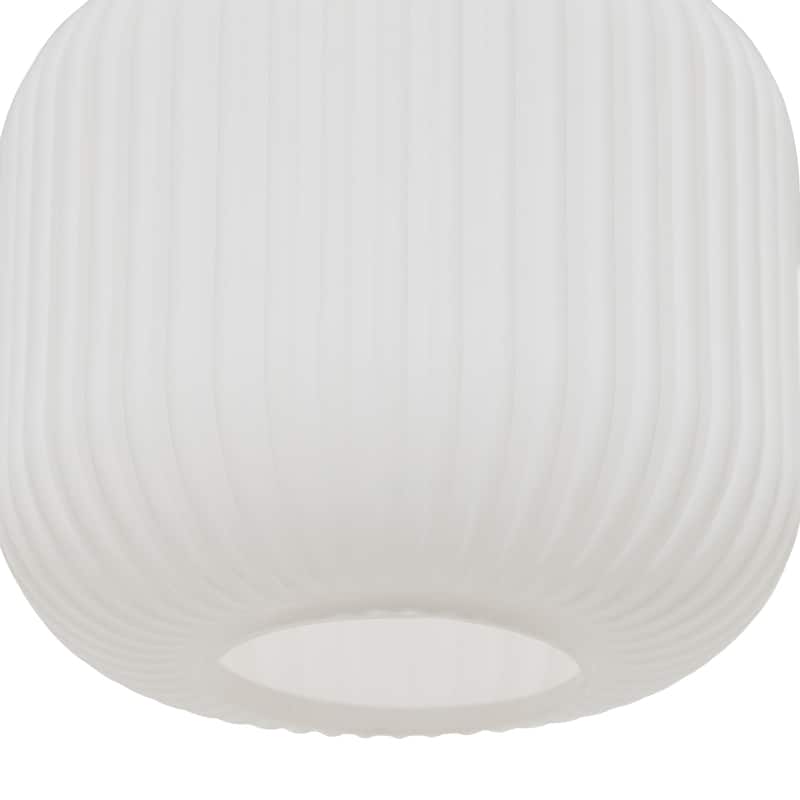 Ignace River of Goods Brushed Gold Metal 10.25-Inch Ceiling Light with Frosted White Glass Globe Shade