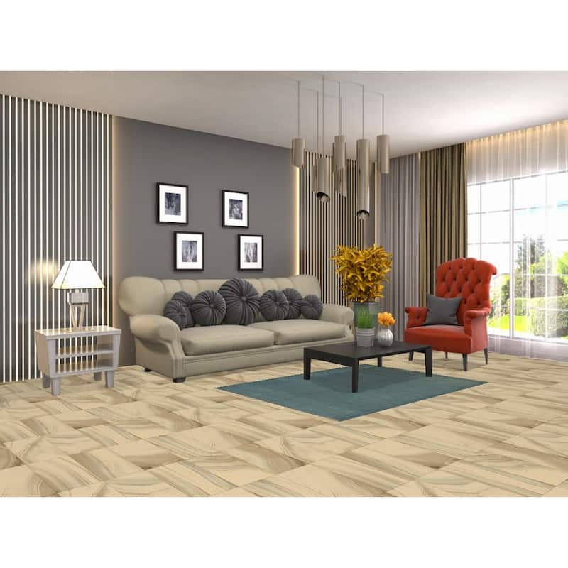 Striped Blue Gabbeh Oriental Rug Hand-Knotted Wool Carpet - 3'8" x 5'1"