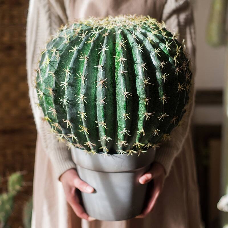 RusticReach Artificial Potted Cactus Ball