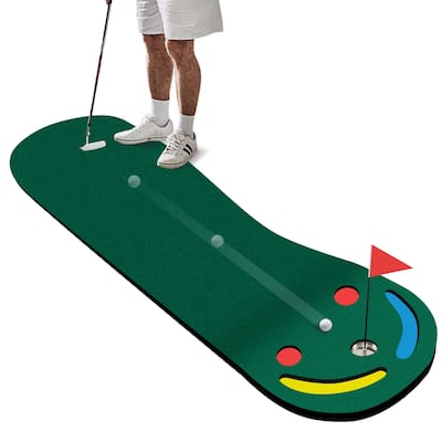 Costway 9.8FT X 3FT Par 3 Holes Golf Putting Green Mat Set for Indoor - See Details