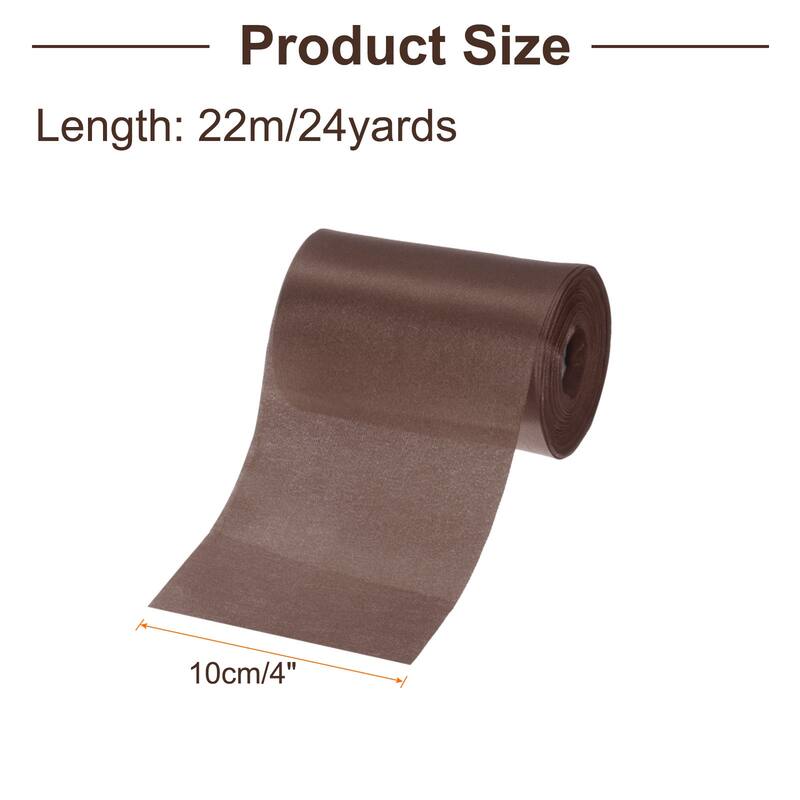 4 Inches x 24 Yards Satin Ribbon for Gift Decoration - Dark Brown