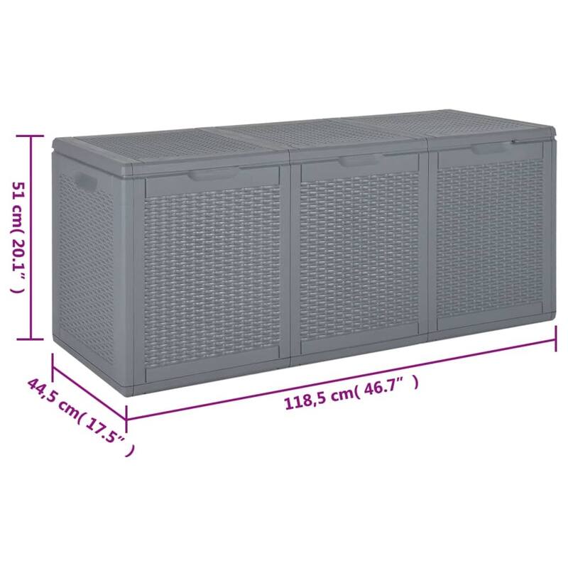 vidaXL Tool Box UV Resistant Outdoor Cushion Storage Box Tool Chest PP Rattan