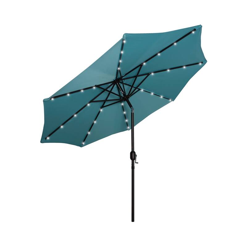 9 Ft. Solar Power Lighted Patio Umbrella with Concrete Base