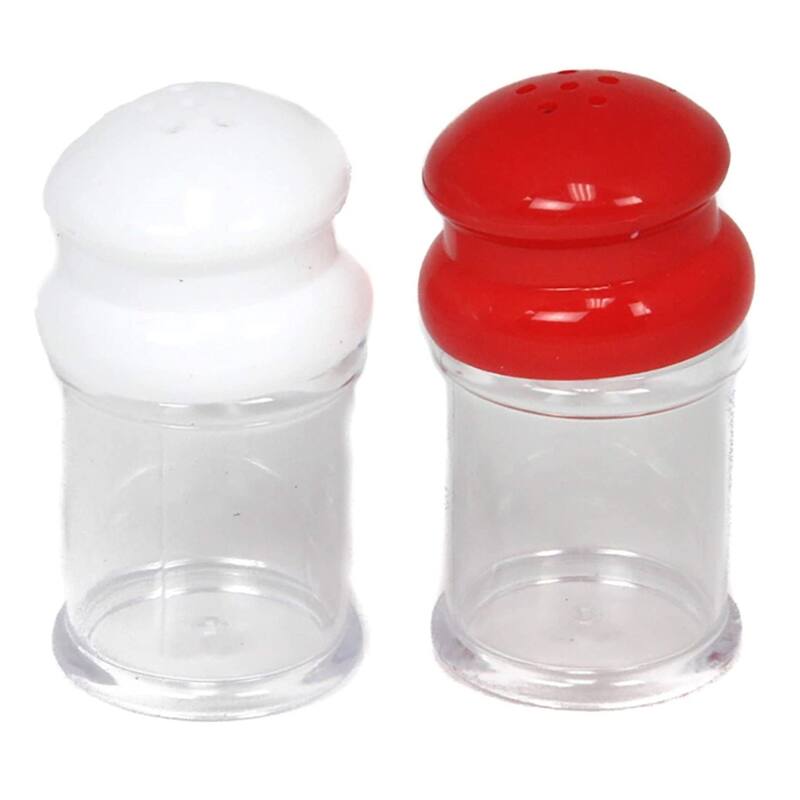 Chef Craft 3.5" Tall Durable Plastic Salt & Pepper Shaker Set - Great Size for Table or Camping Use - 3 Sets