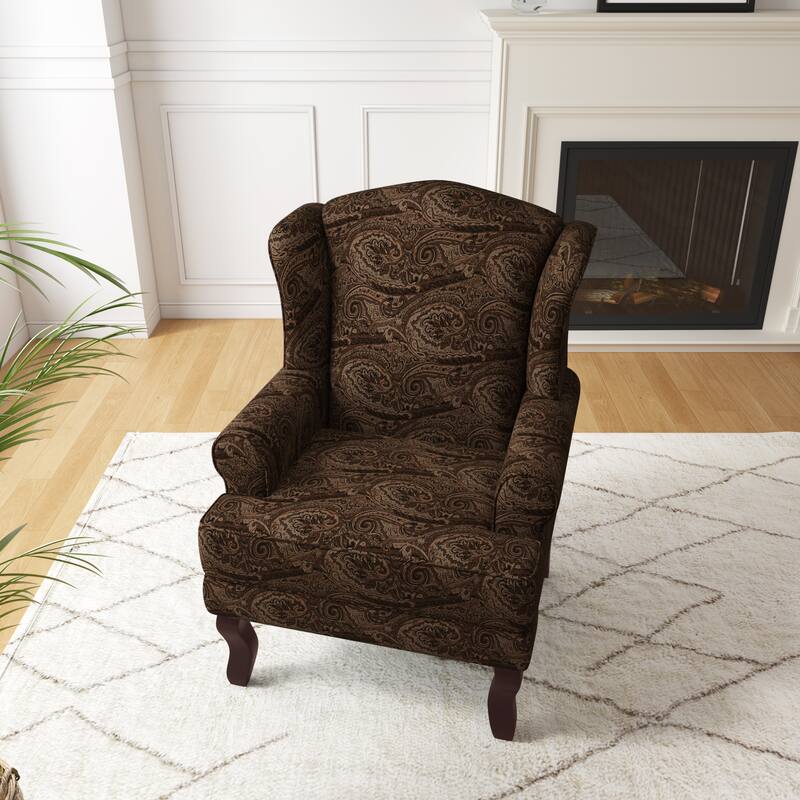 Mid-Century Modern Upholstered Wingback Accent Chair