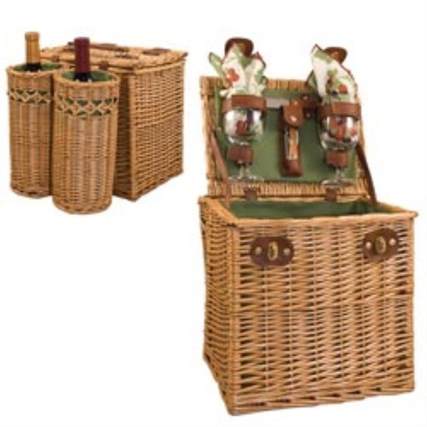 picnic time wine and cheese basket