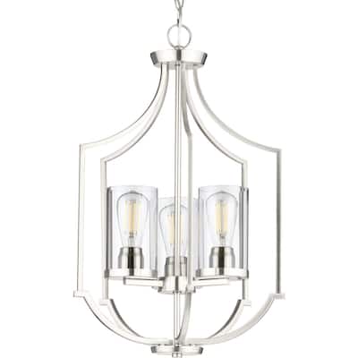 Lassiter Collection Three-Light Brushed Nickel Foyer - 23.200" x 17.000" x 9.000"