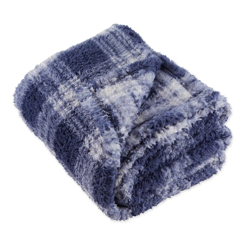 DII Gray Farmhouse Plush Plaid Throw