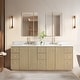 preview thumbnail 48 of 126, Oza Bath Vanity with Quartz Stone Top and Mirror