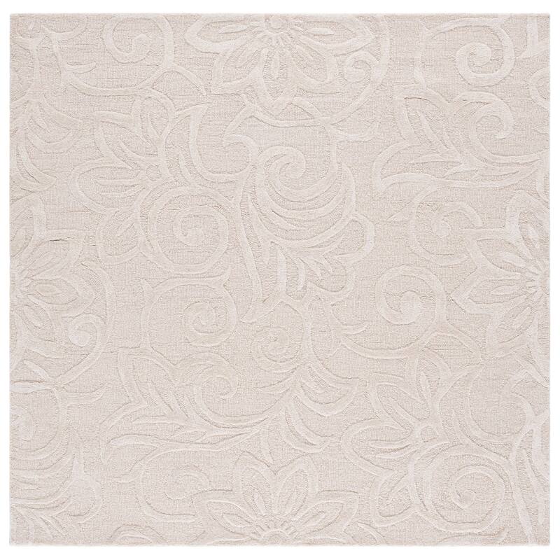 SAFAVIEH Handmade Glamour Aneke Floral Wool Rug - 6' Square - Ivory