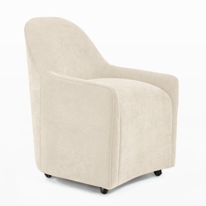 Upholstered Dining Chair With Casters