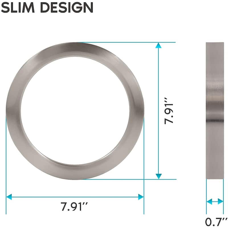 Luxrite 7" LED Flush Mount 15W 3 Color Selectable 900 Lumens Dimmable Round Damp Rated Brushed Nickel Trim