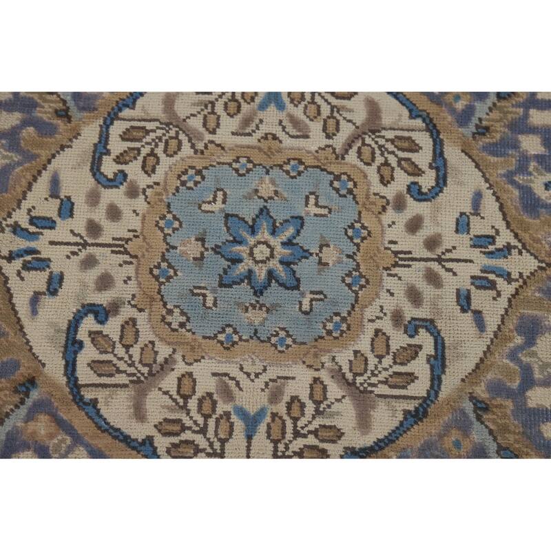 Beige Tabriz Persian Area Rug Hand-Knotted Oriental Wool Carpet - 6'5"x 9'4"