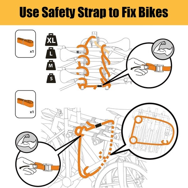 Costway 4-Bike Hitch Mount Rack, Double Folding Bicycle