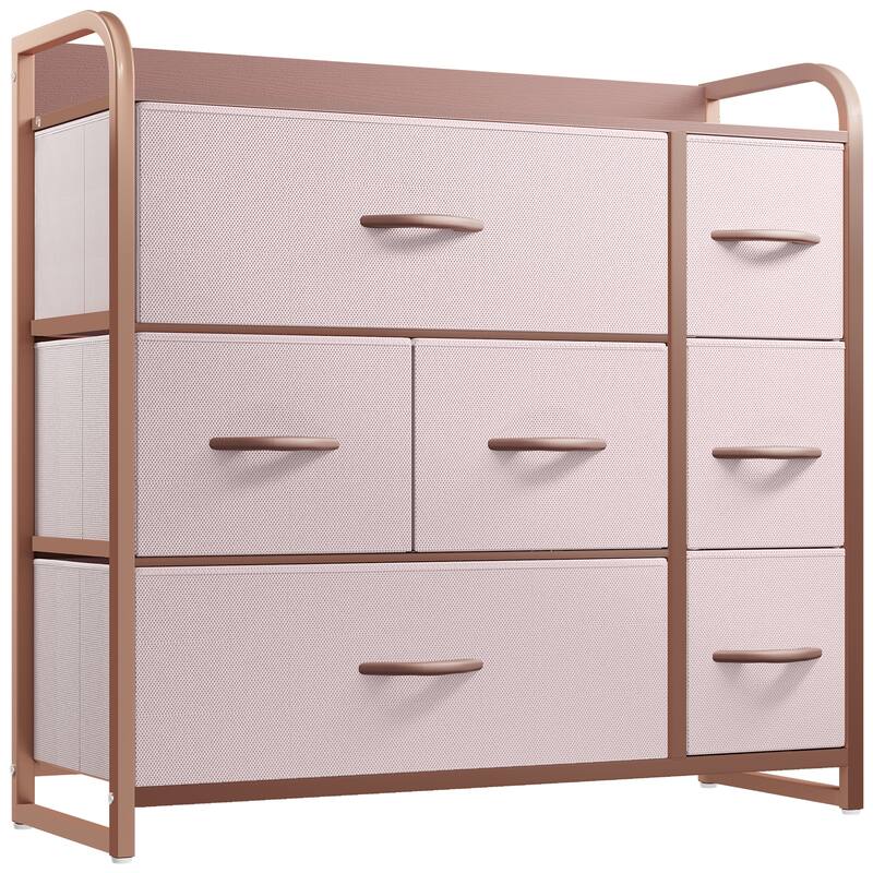 29.7" Modern Fabric 7 Drawer Storage Chest Tower